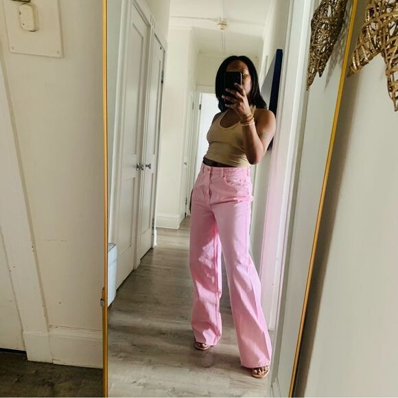 & OTHER STORIES WIDE LEG JEANS PINK - Picture 7 of 15